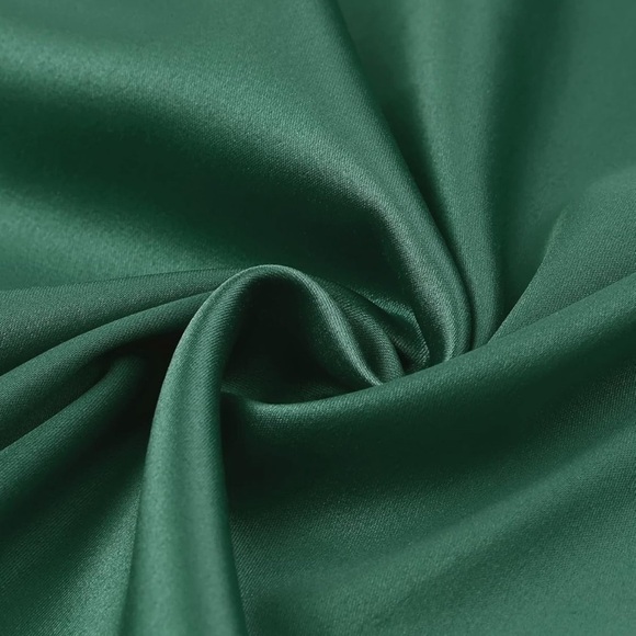 Dark Green Satin Split High Low Ruffle Cocktail One Shoulder Dress Size XL NWOT - Picture 3 of 9
